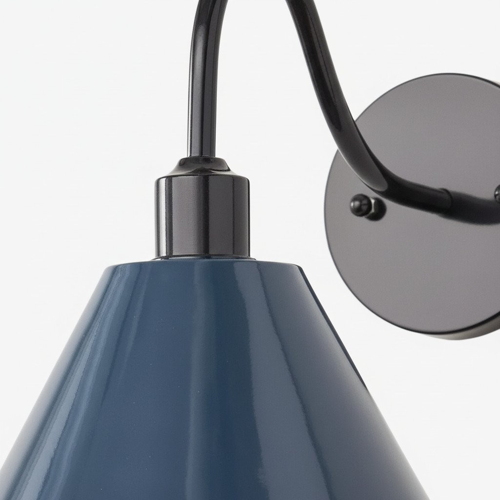 Narix Tapered Metal Wall Sconce - Clean Industrial Design in Contemporary Style for Bedroom T543