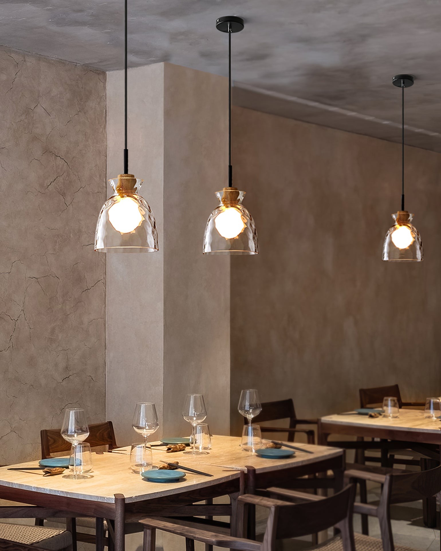 Modern Water Ripple Transparent Glass Pendant Lamp M116
