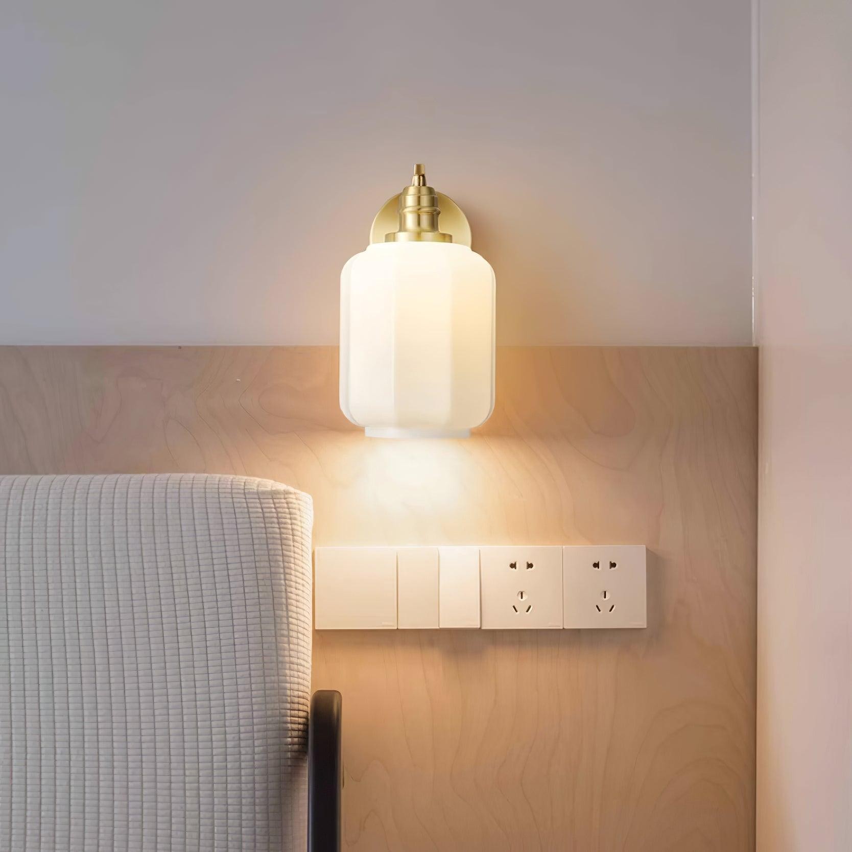 Retro Brass and Glass Wall Lamp M253