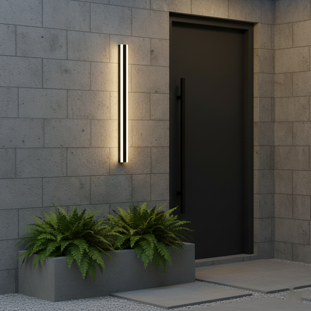 Edge Smooth Minimalist Linear Metal Outdoor Wall Lamp D965