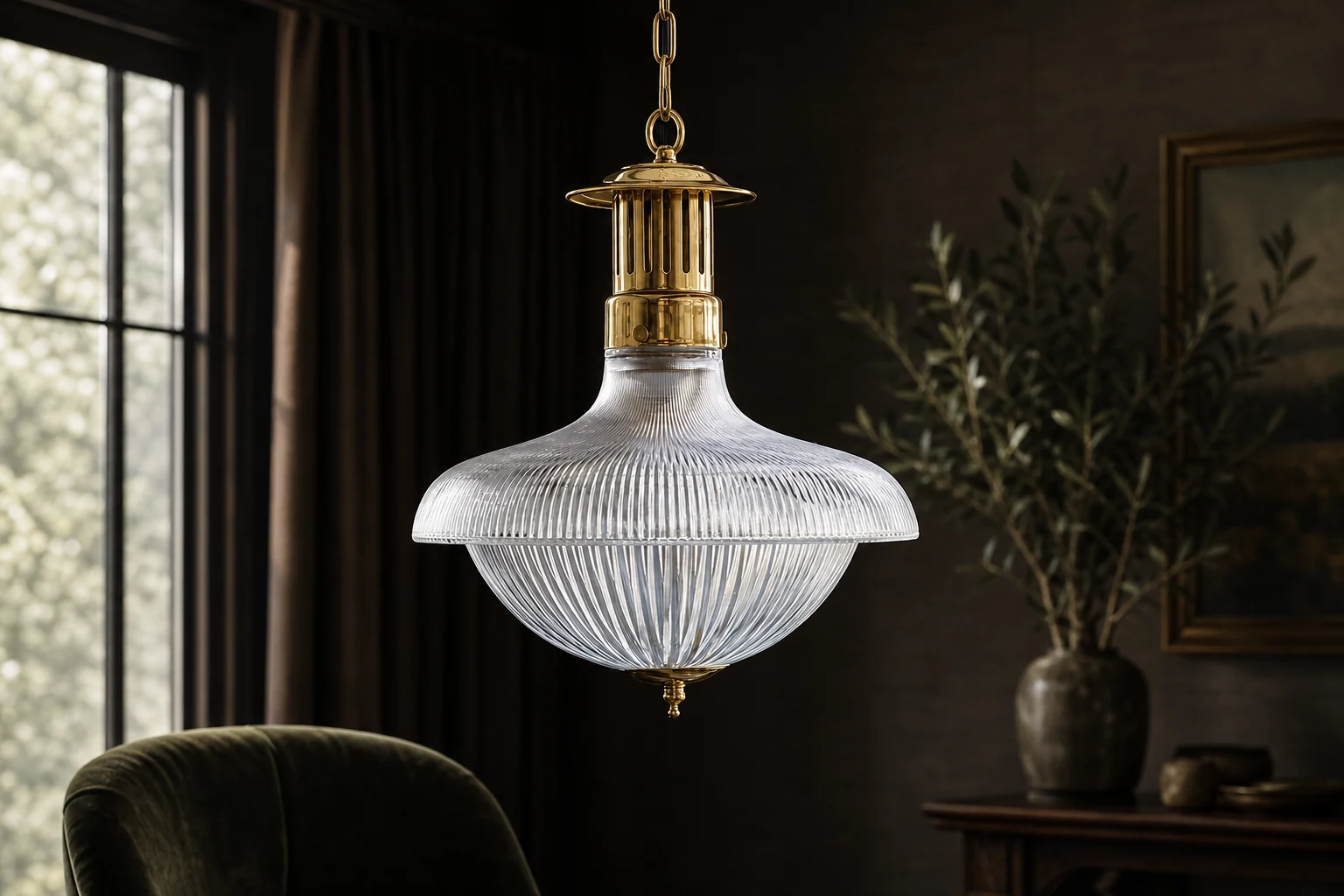 Lampa wisząca Torill D74 pokazana w scenie pokoju lifestylowego