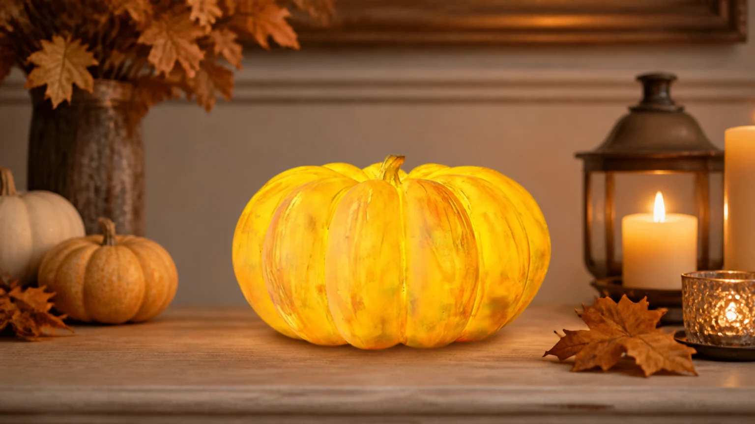 Przenośna lampa stołowa z żywicy dyniowej świecąca w pomieszczeniu Halloween