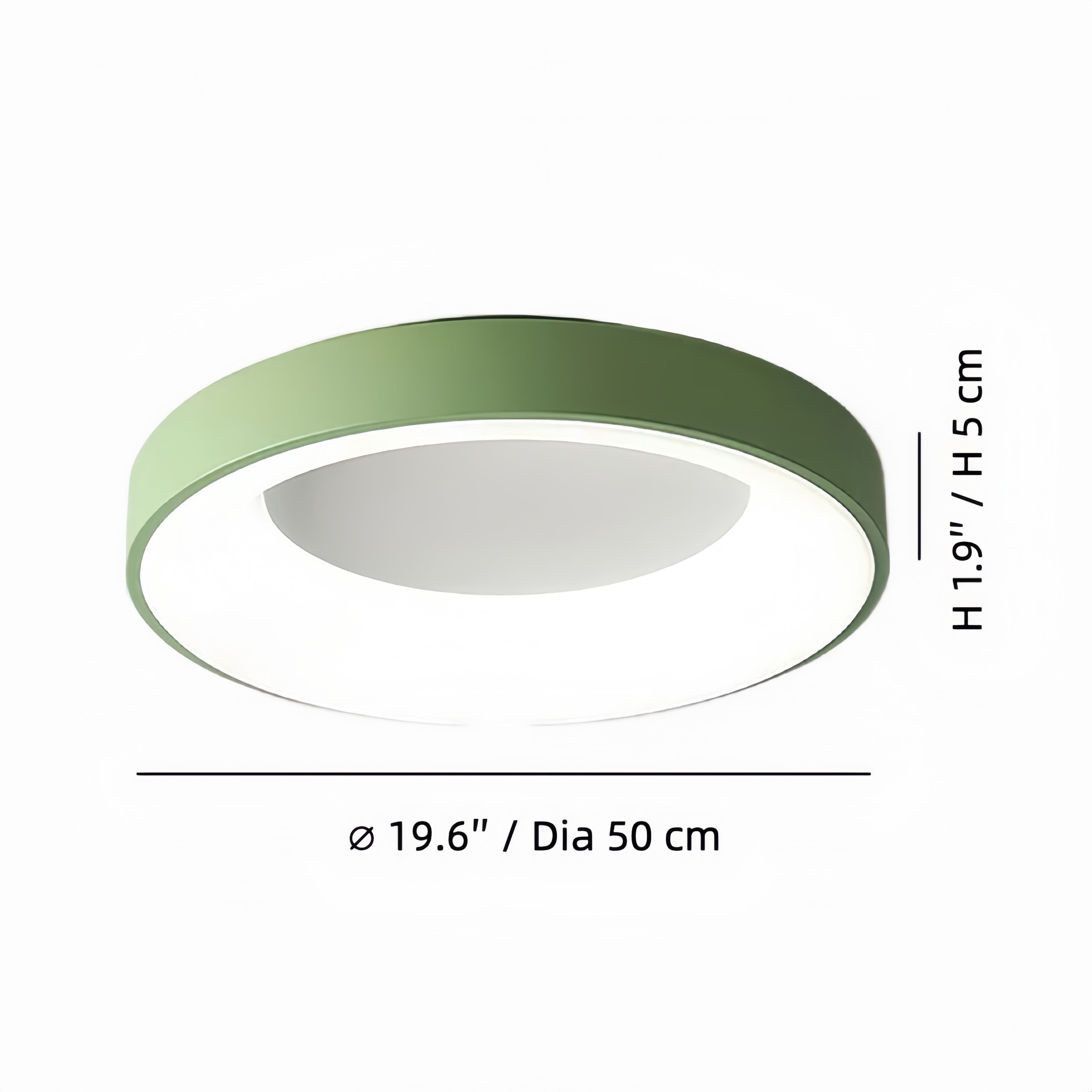 Schemat wymiarowy lampy sufitowej Lumiflexa 50 cm
