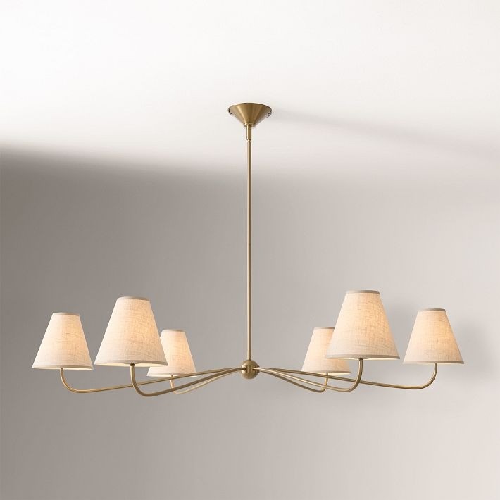 Fibura Elegant Linen Shade Chandelier – Modern Design for Living Room & Office T247