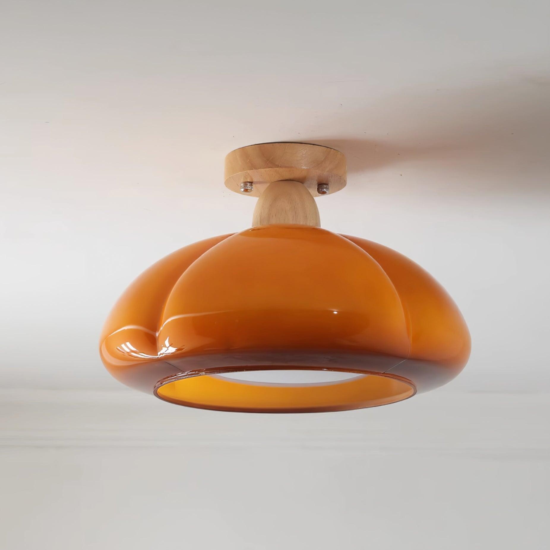 Pumpkin Glass Pendant Light For Kitchen M273