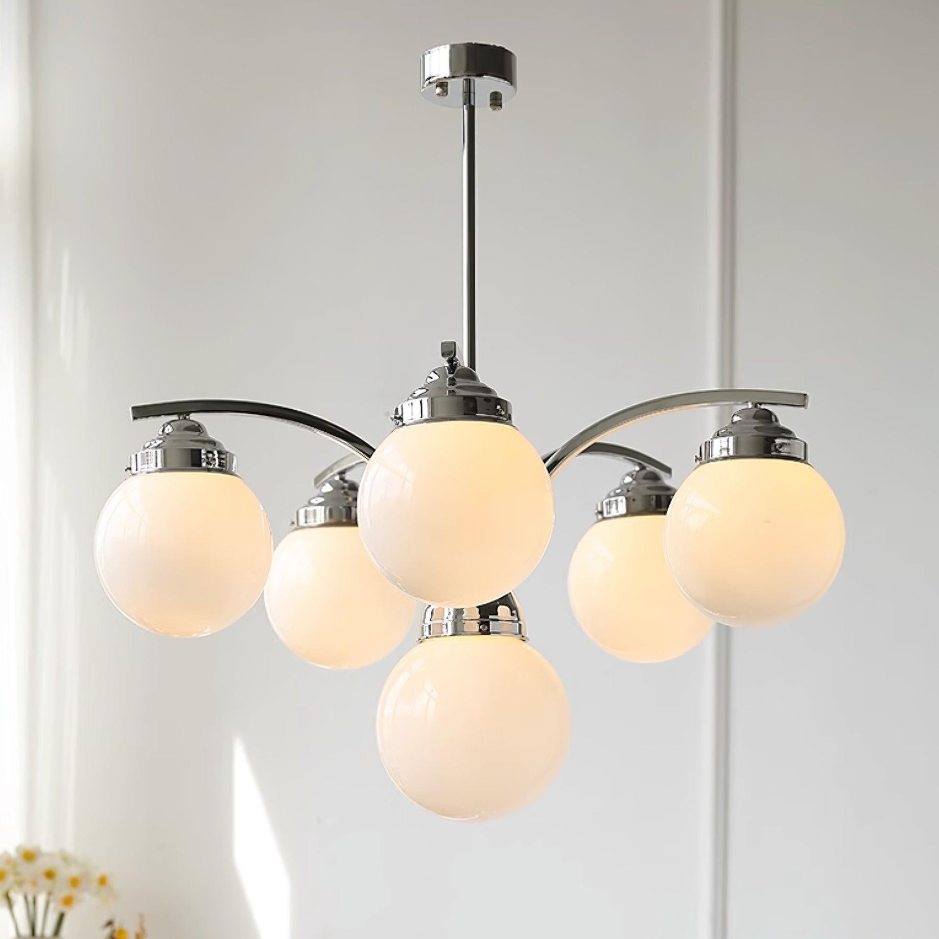 French Elegant Glass Orb Chandelier M531
