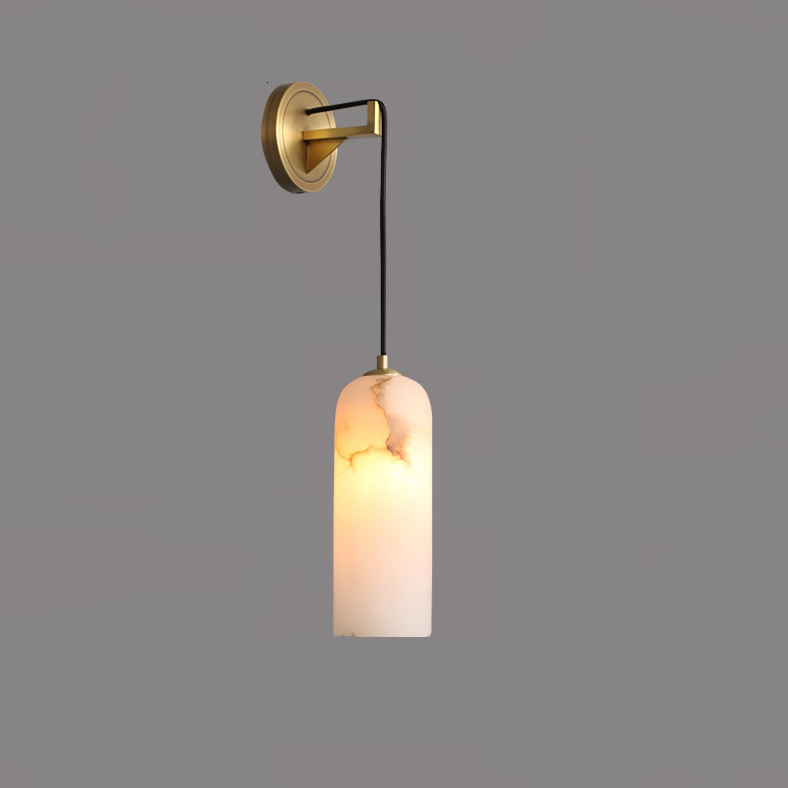 Modern Minimalist Copper Natural Marble Adjustable Wire Wall Lamp M452