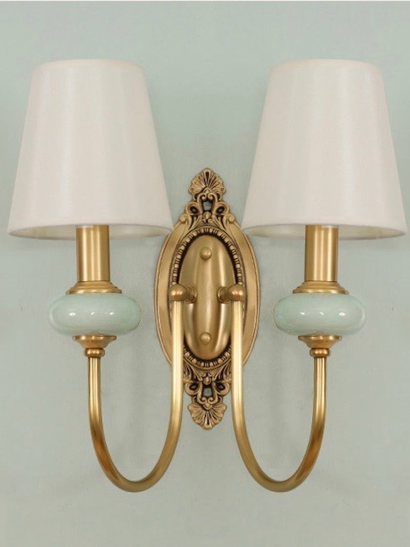 Elaris Elegant Fabric Copper Wall Sconce – Luxury European Style T447