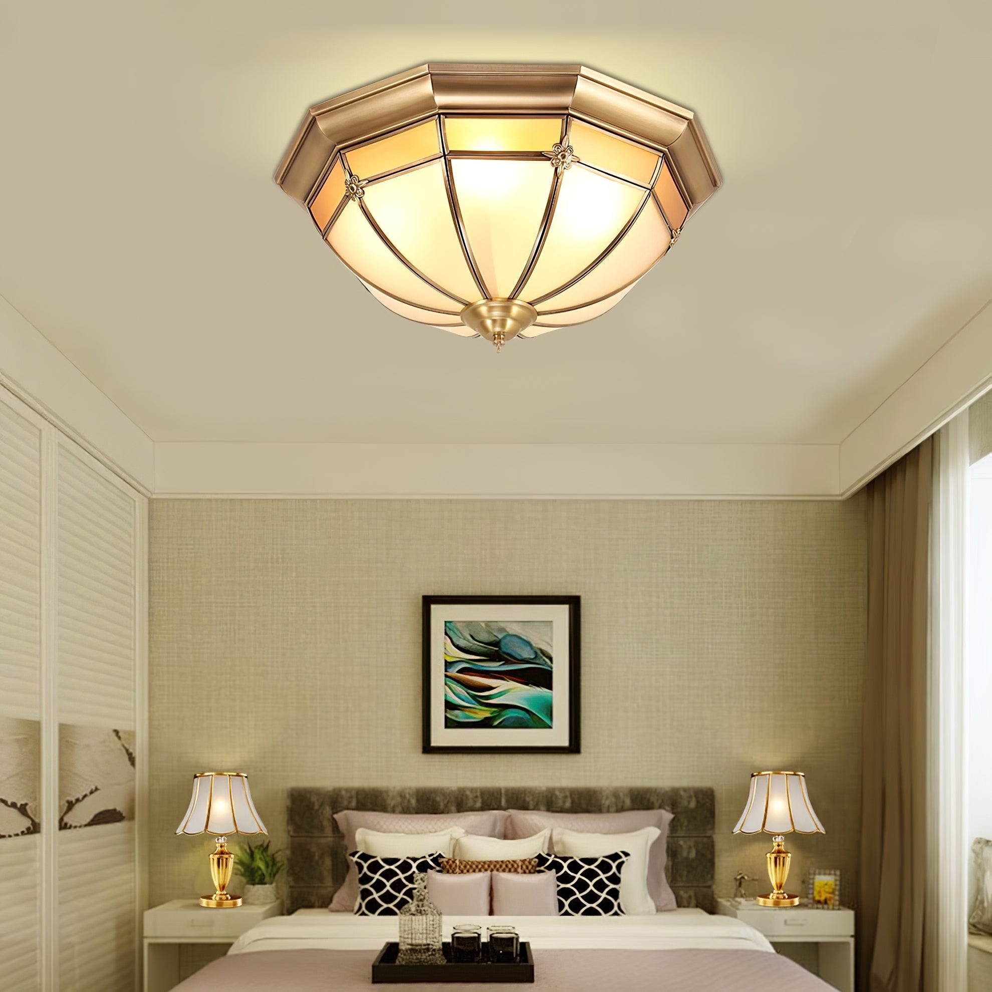 Dome Brass Flush Ceiling Lamp M563