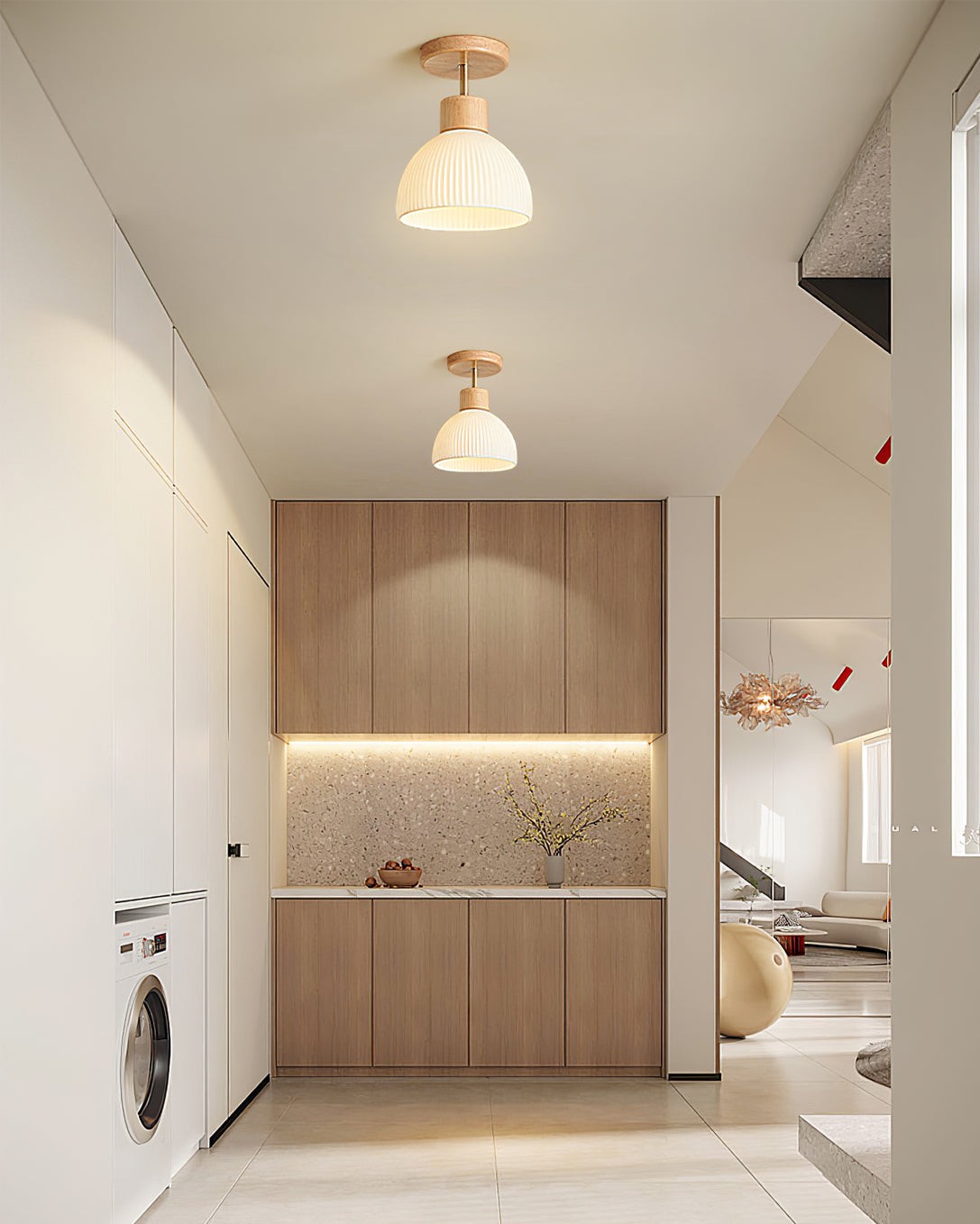 Nordic Wood Style LED Ceiling Lamp M177