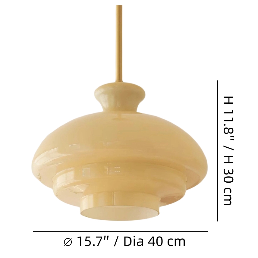 Schemat wymiarowy lampy wiszącej HaloVita przedstawiający średnicę 40 cm i wysokość 30 cm