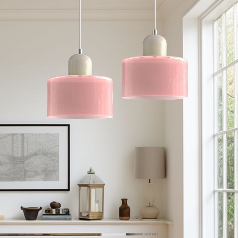 Nordic Morandi Cylinder Glass Pendant Lamp S101
