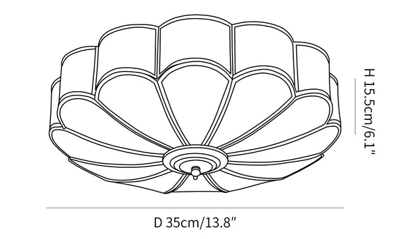 Schemat wymiarowy lampy sufitowej Dia 35 cm