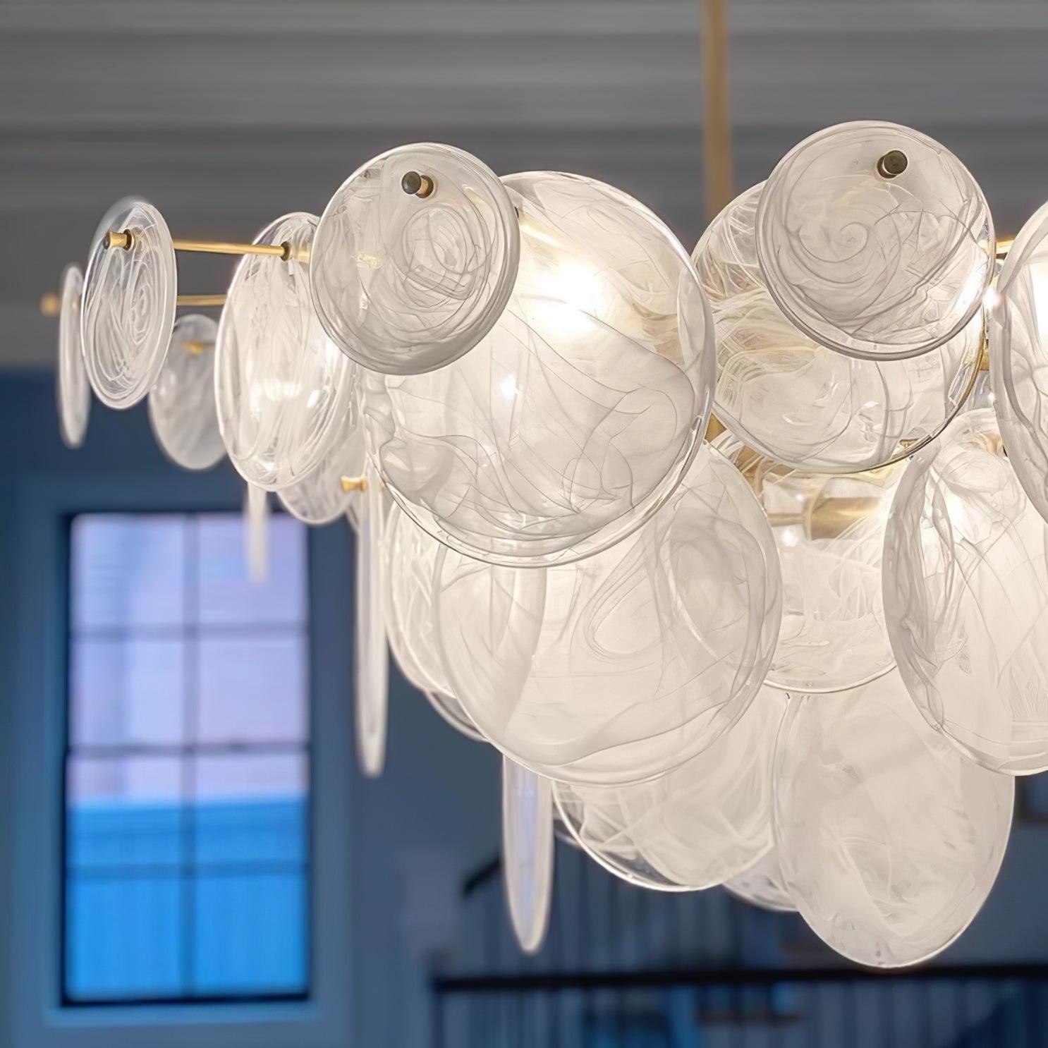 Brass Discs Cascading Chandelier M573