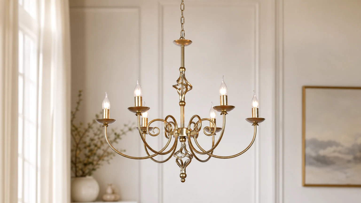 Romantic Candle Chandelier in a warm interior scene