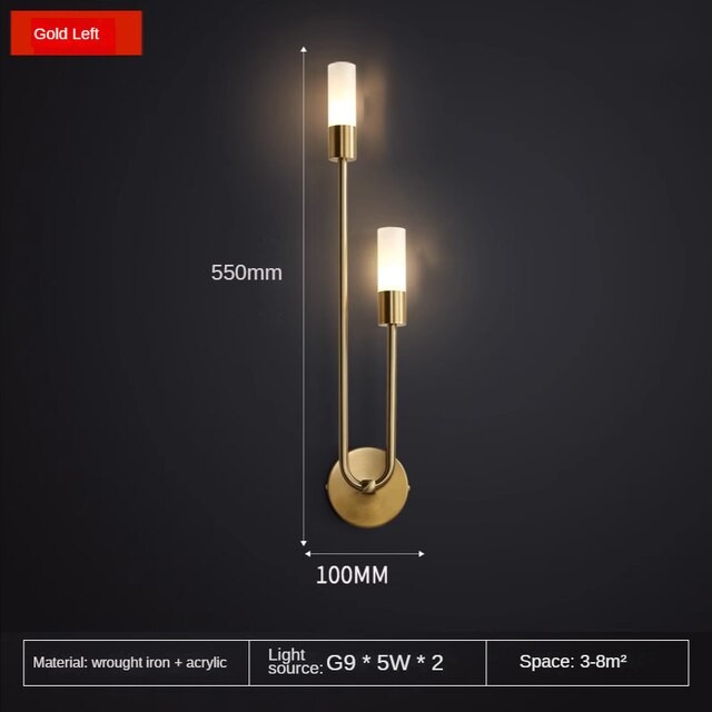Modern Copper U-Shape Luster LED Wall Lamp M138
