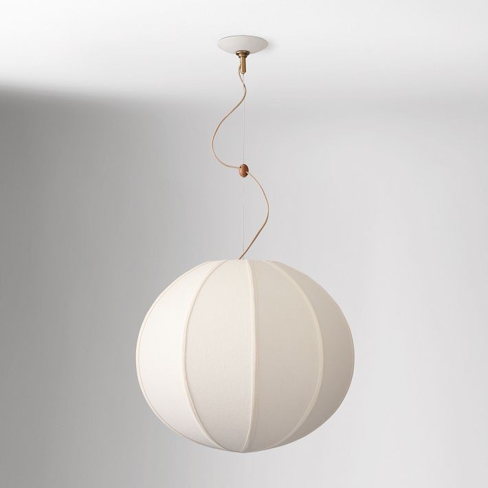 Alvian Pendant Light - Linen Shade with Adjustable Height for Cozy Dining T216