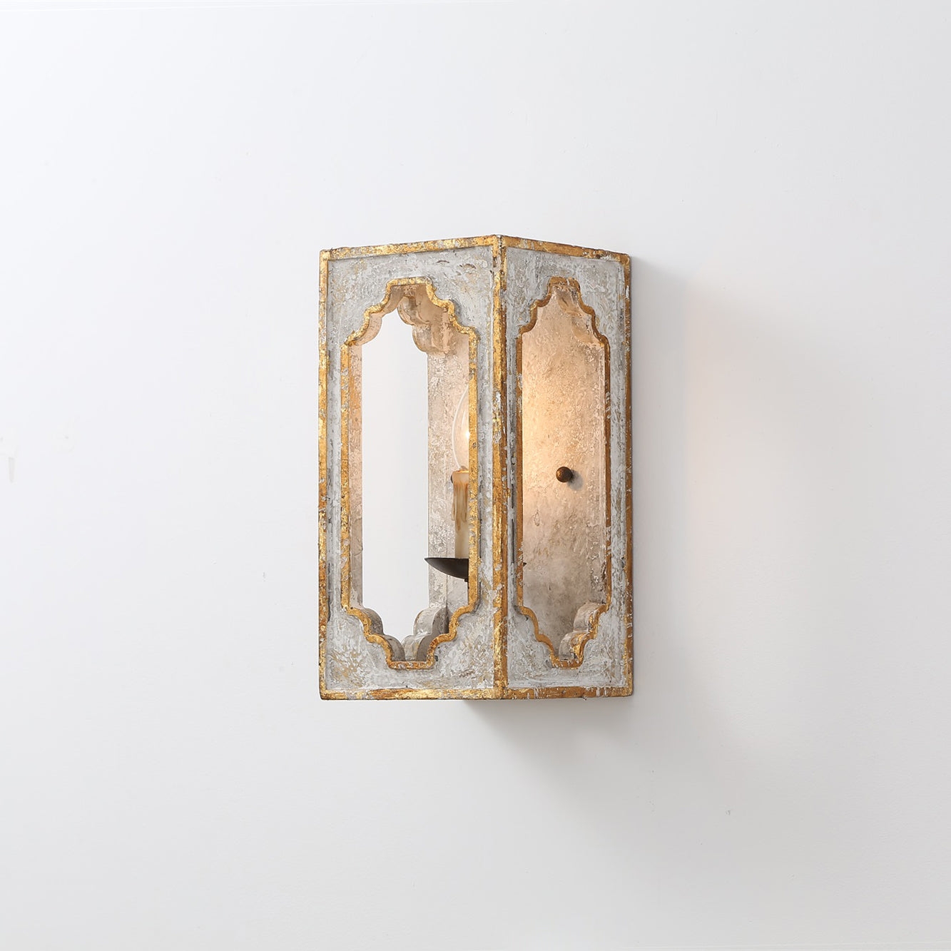 Boho Rustic Cube Sconce D630