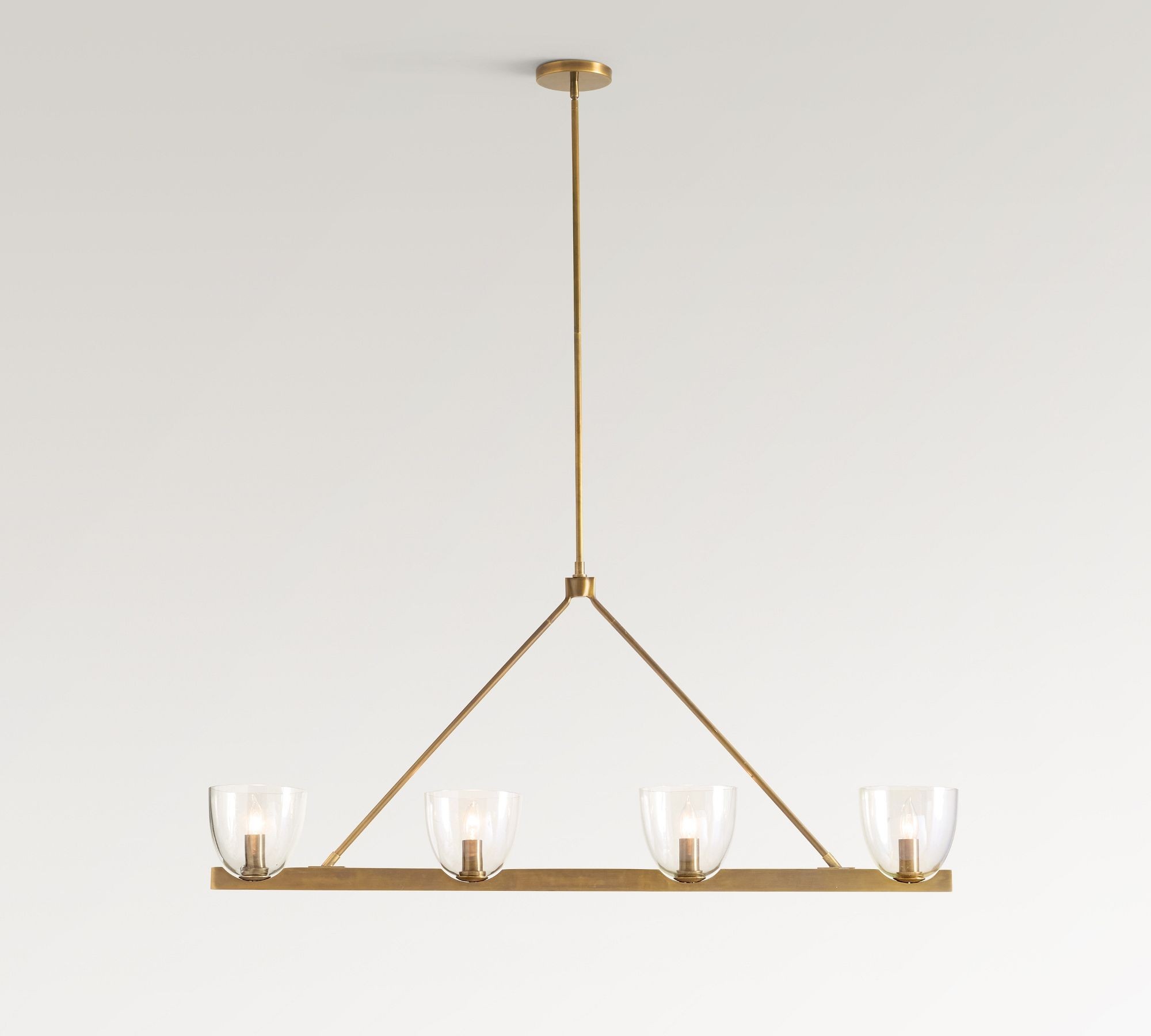 Auria Hand-blown Glass Metal Chandelier - Contemporary Brass Design T061