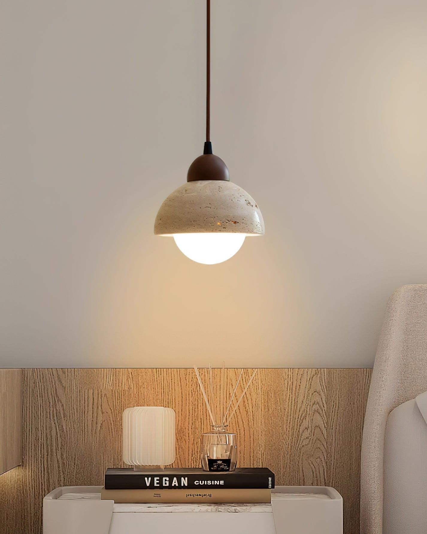 Yellow Travertine Wabi-Sabi Style Pendant Lamp M200
