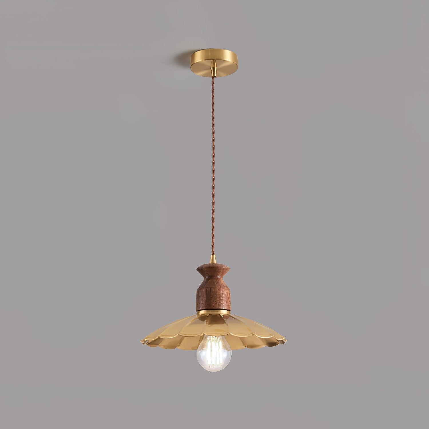 Round Brass Metal Badge Gold Pendant Lamp M84
