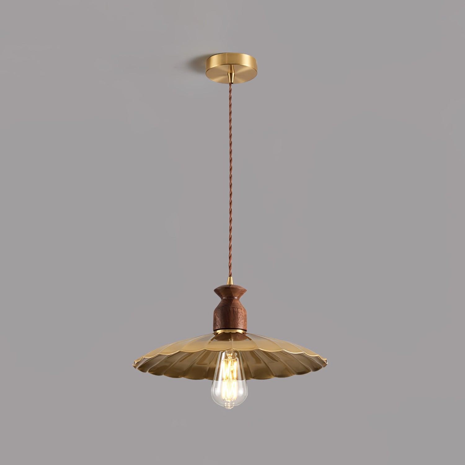 Round Brass Metal Badge Gold Pendant Lamp M84