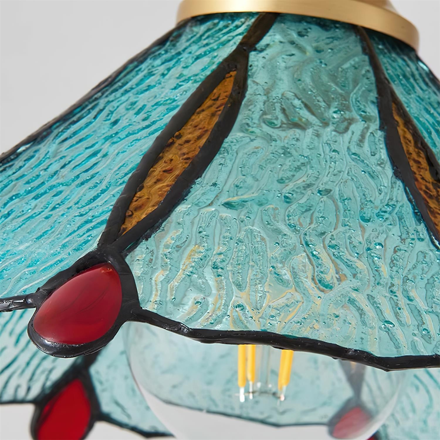 Vintage Tiffany Stanied Glass Pendant Lamp M336