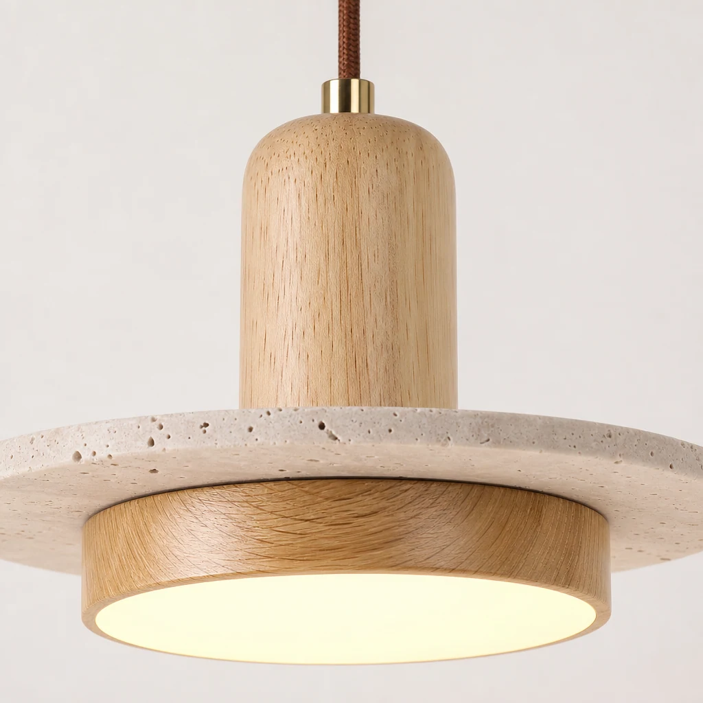 Zbliżenie na materiały i wykończenie lampy wiszącej Ethereal D229