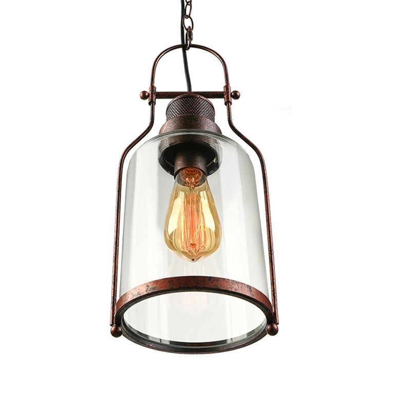 Industrial Vintage Iron Glass Jar 1-Light Pendant Light G30