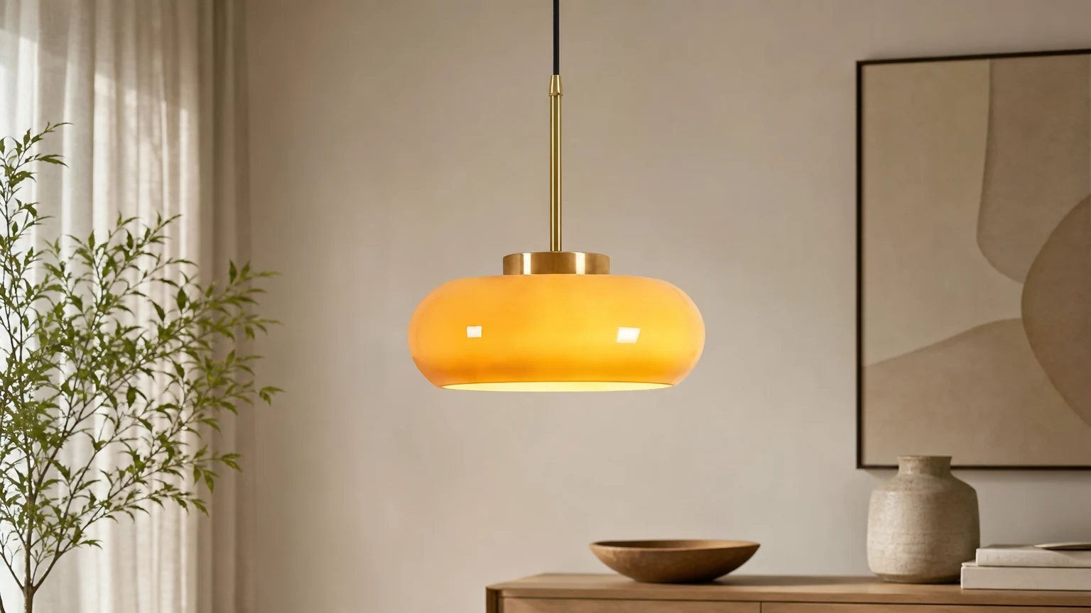 Lampa wisząca S93 w szerokiej, ciepłej odsłonie wnętrza