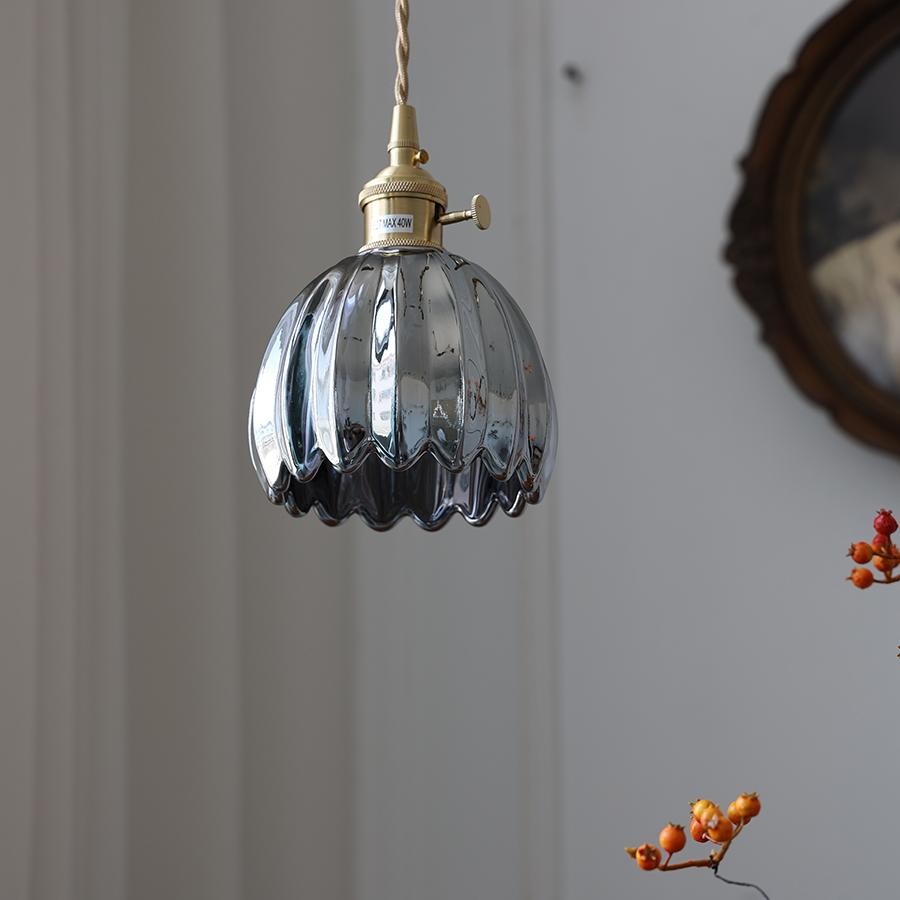 Japanese Retro Glass Flower Pendant Light S28