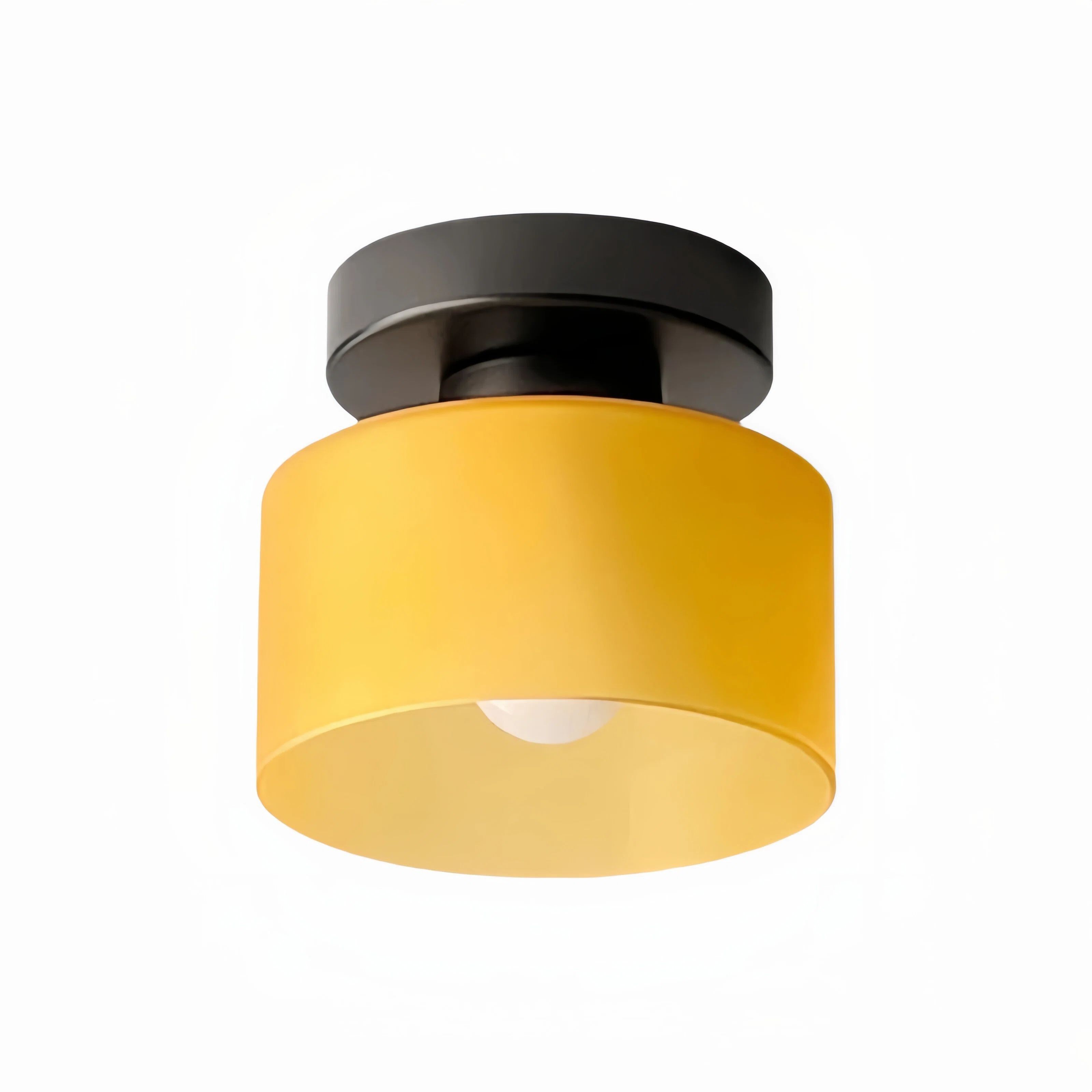Moriglaze Sculptural Glass Shade Cylinder Ceiling Lamp - Modern Flush Mount Light for Entryway T551