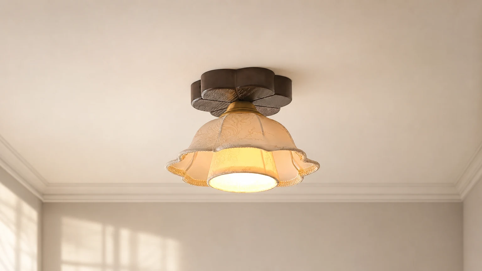 Lampa sufitowa Garcia Flower D17 zainstalowana w ciepłym pomieszczeniu