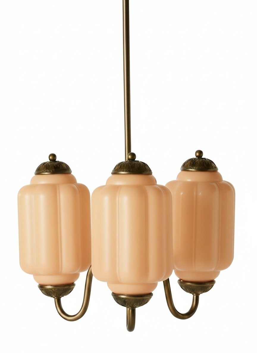 Eloise Vintage Glass Chandelier - Milk Glass Home Accent T289