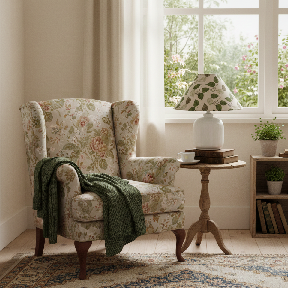 Evergreen Floral Table Lamp D327