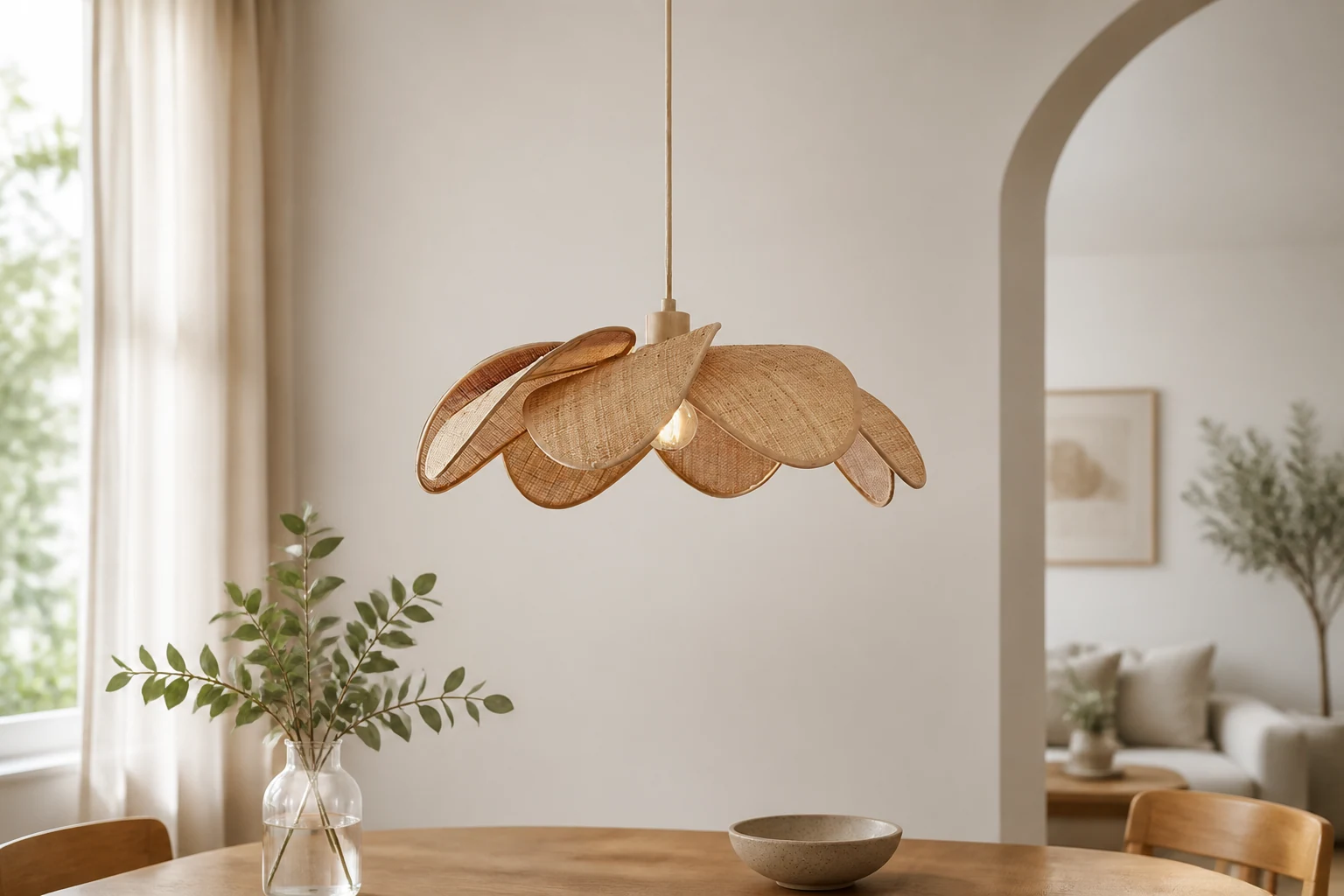 Ruchoma lampa wisząca D310 pokazana w przytulnym pomieszczeniu