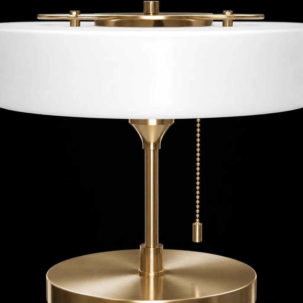 Zbliżenie na materiał i wykończenie lampy Radiant Tower of Light
