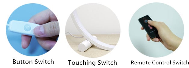 Szczegóły opcji przełączania lampy stołowej LED Ring T-touch