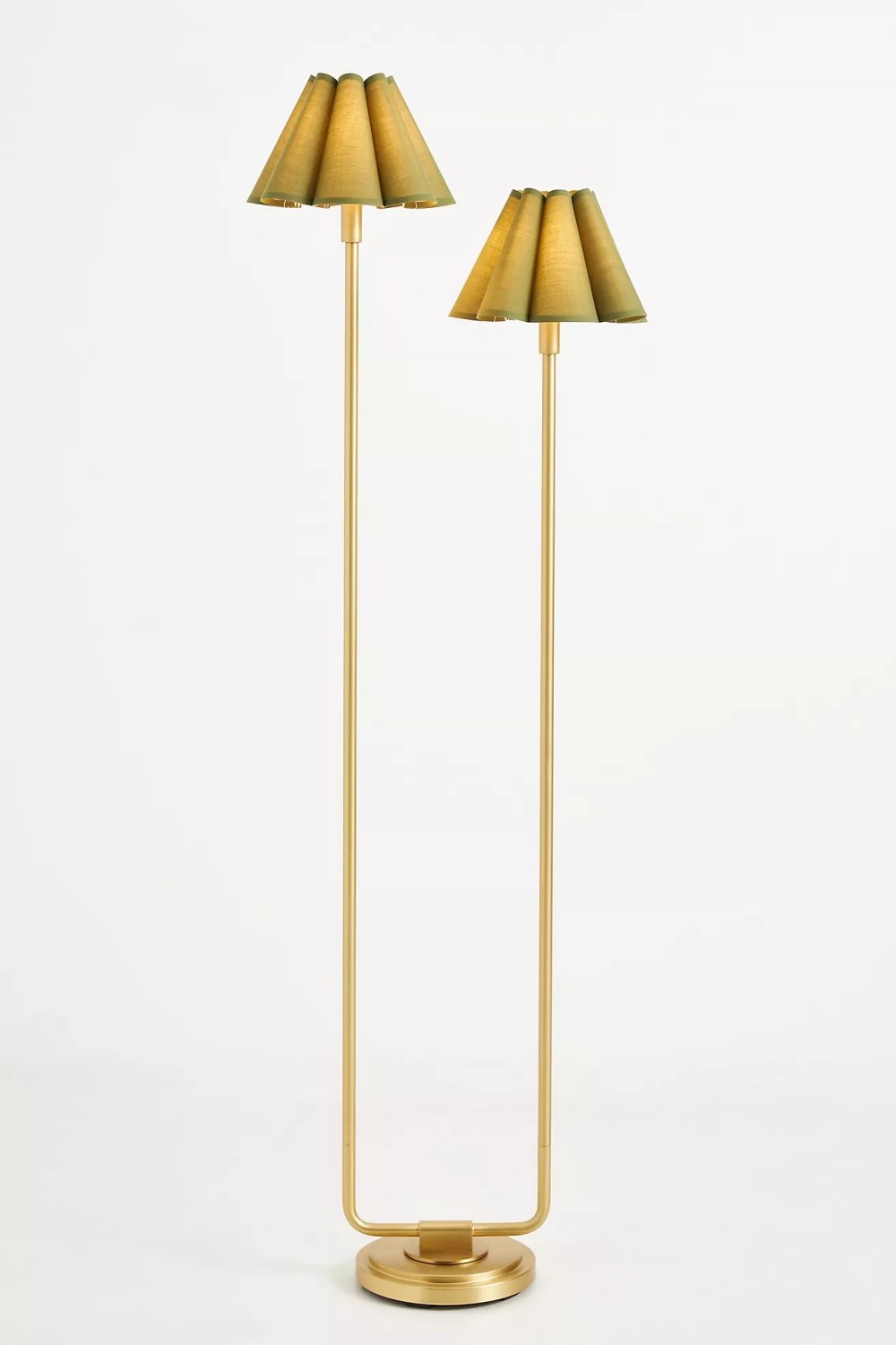 Capirise Gold Scalloped Shade Floor Lamp - Contemporary Metal Lighting for Bedroom T058