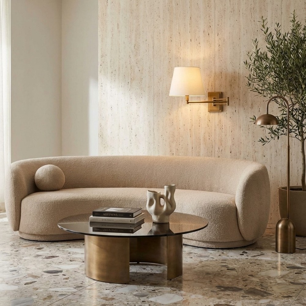 Arcuma Modern Adjustable Arm Wall Sconce with Linen Shade - Contemporary Metal Lighting T498