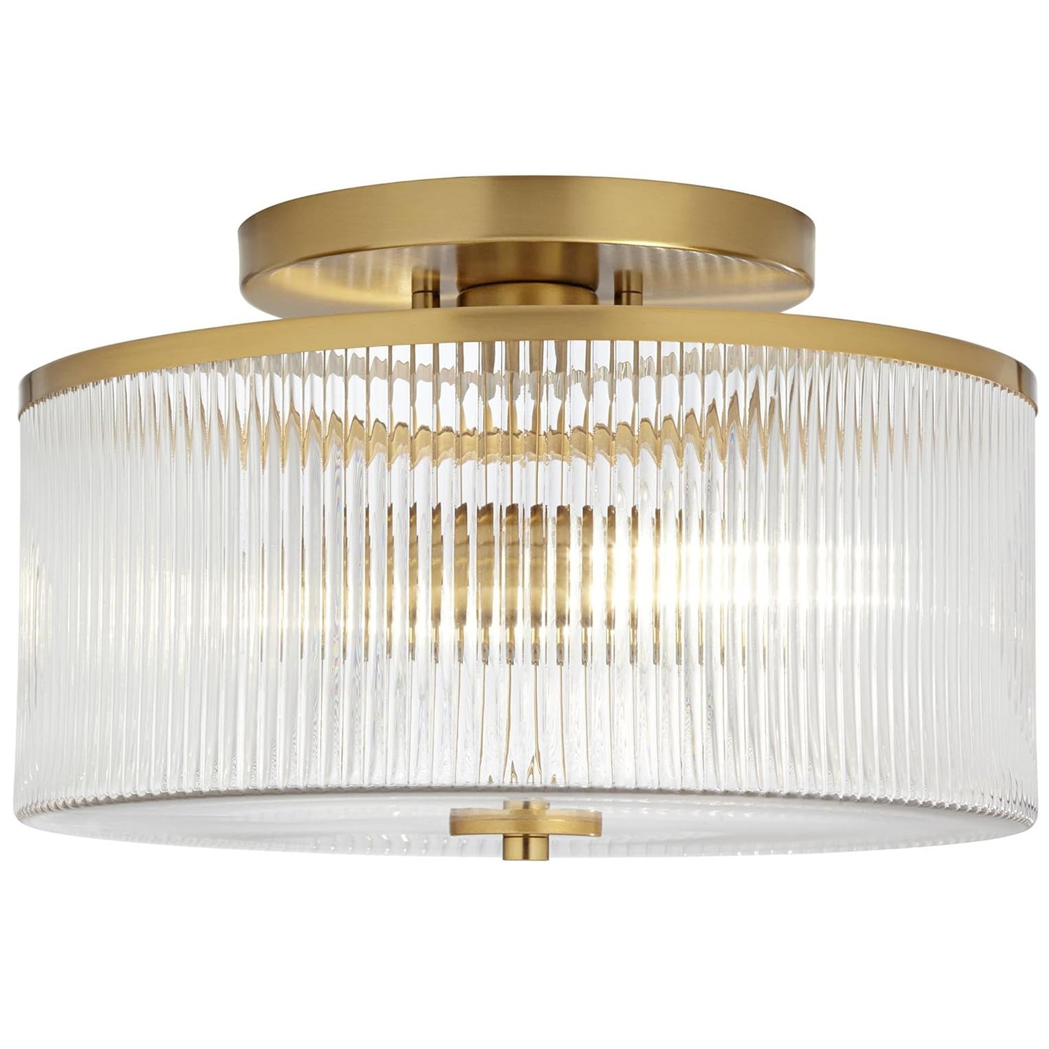 Claude Farmhouse Striped Glass Drum Ceiling Light G91