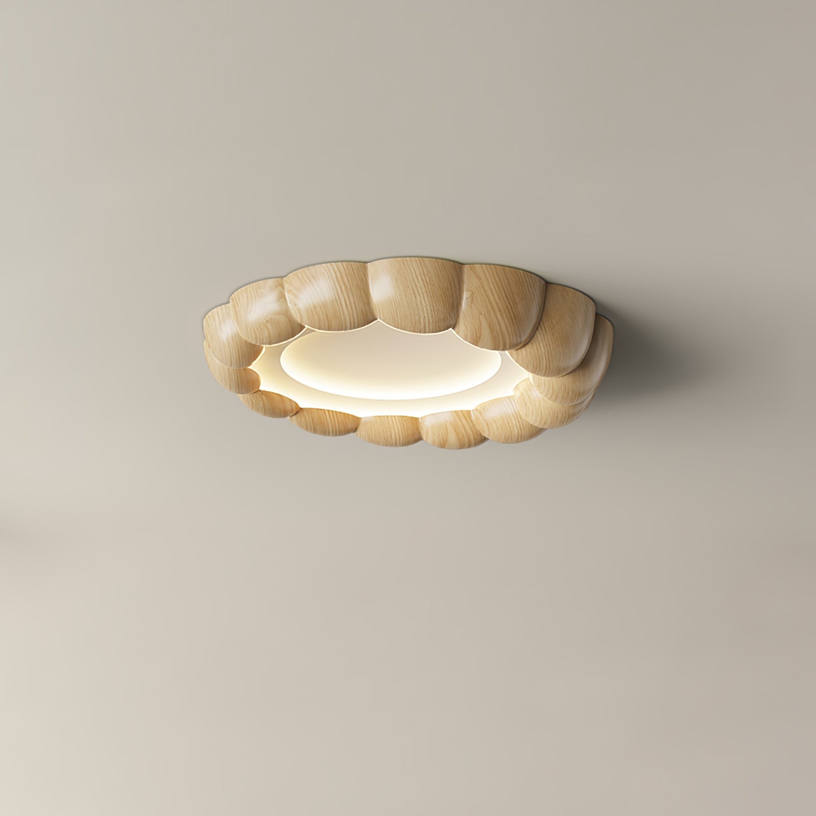 Faux Wood Ripple Ceiling Lamp M559