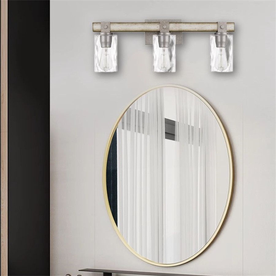 Industrial Wash Wood Cylindrical Glass Wall Lamp S111