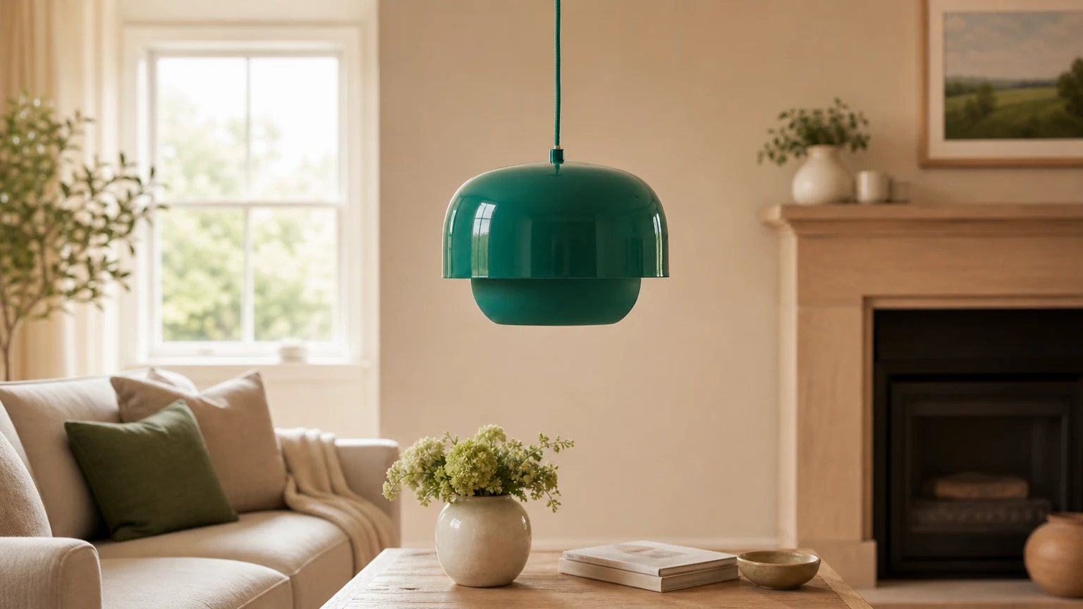 Metalowa lampa wisząca Clinco z podwójnym kloszem w stylu retro-nowoczesnym