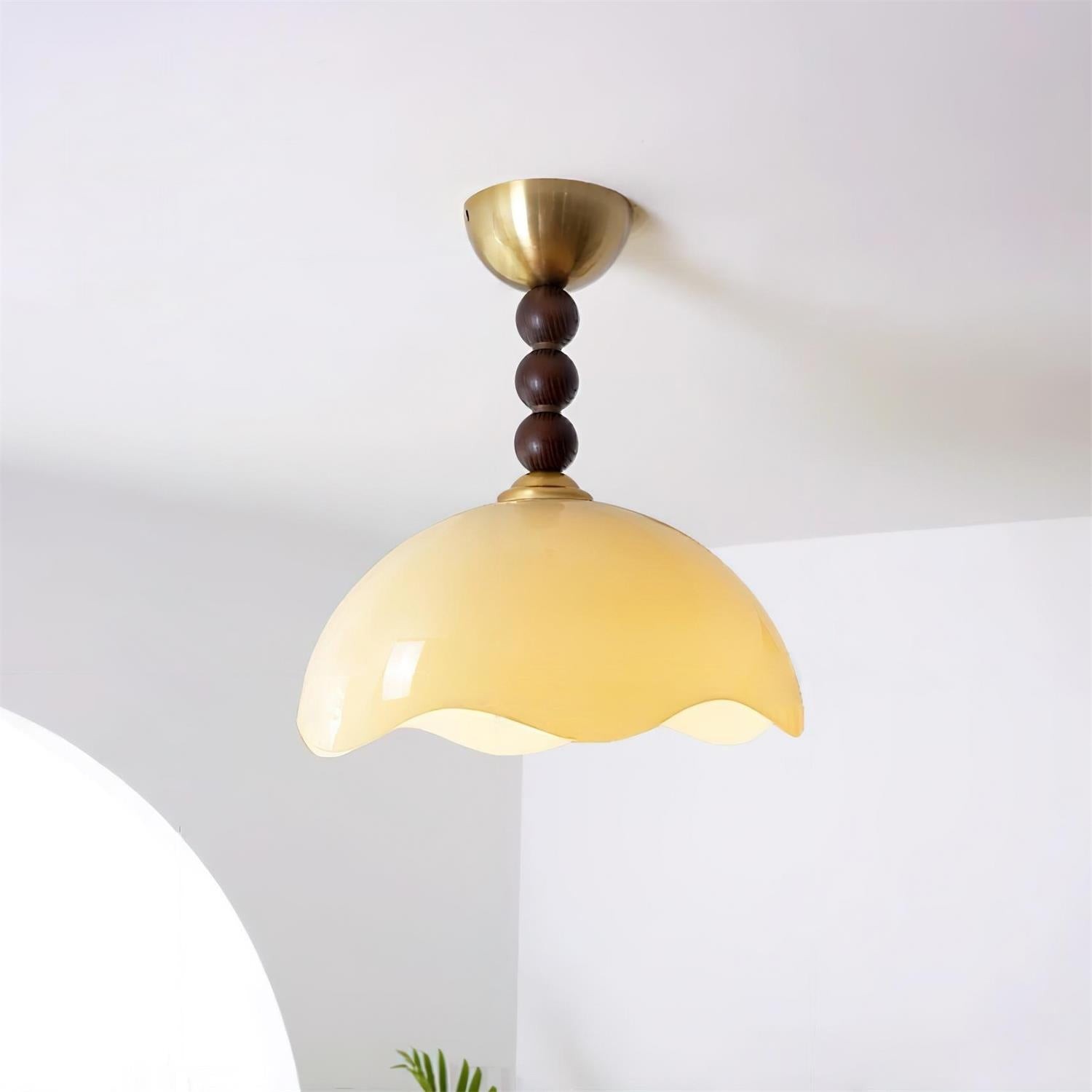Vintage Cream Eggshell Wave Ceiling Light M183
