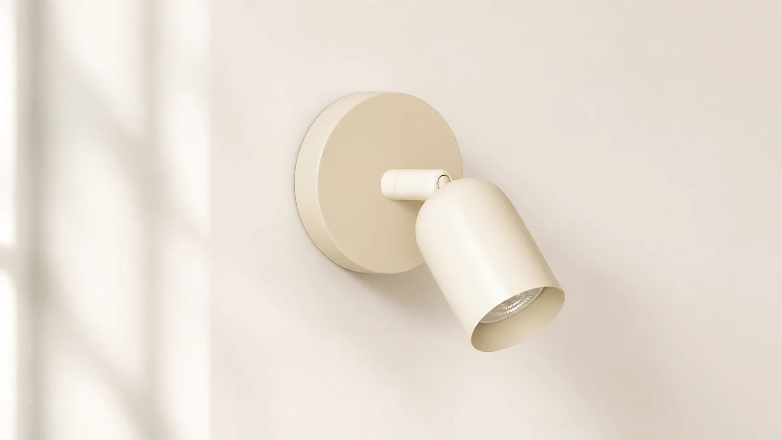 Lámpara de pared cilíndrica giratoria moderna Macaron S135 en una escena interior cálida.
