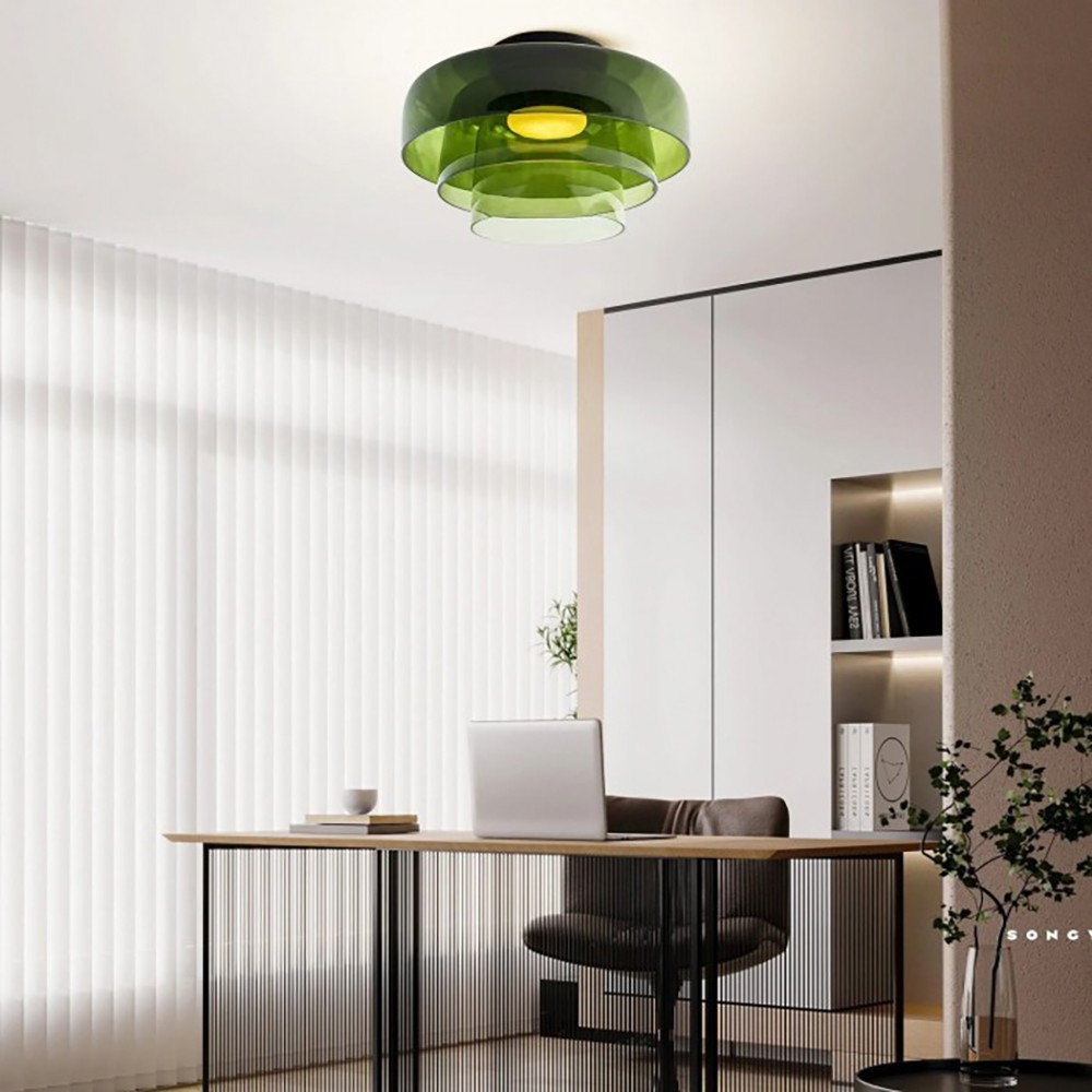 Nordic Morandi Glass Bowl Shaped Ceiling Lamp S144