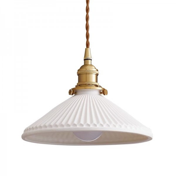 Modern Pleated Ceramic Pendant Light S122