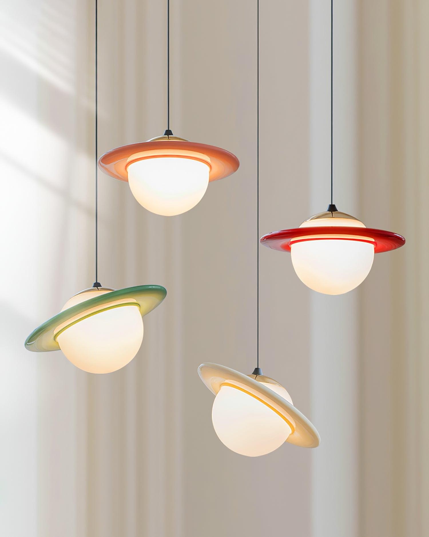 Romantic Saturn Planet Pendant Lamp for Bedroom M519