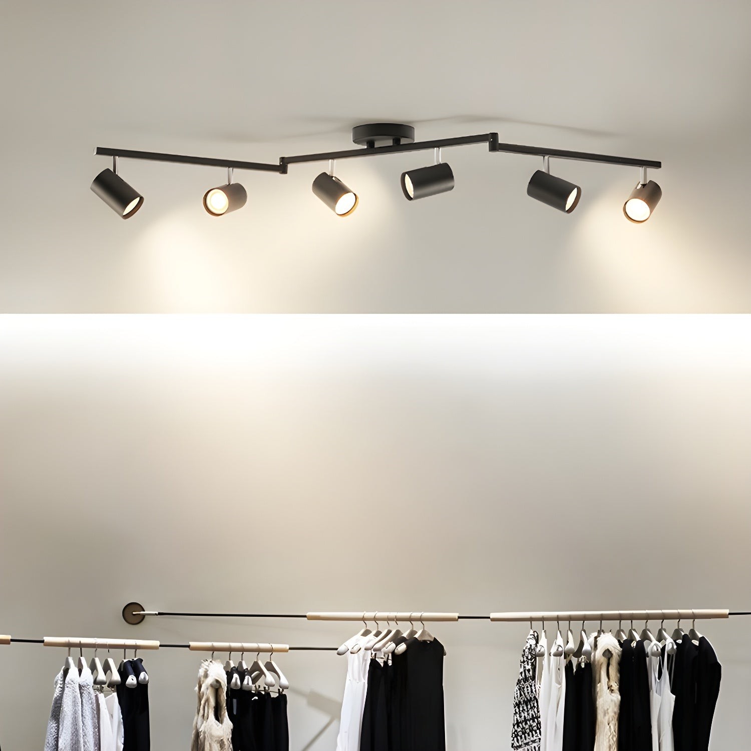 Row Of Multi-Head Metal Ceiling Lights M70